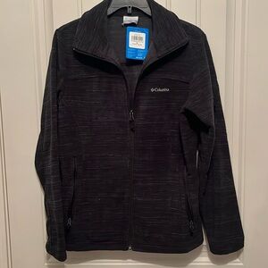 NWT Columbia black/ gray zip fleece M